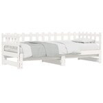 vidaXL Lit coulissant sans matelas blanc 2x(90x190) cm bois massif