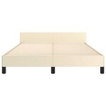 vidaXL Cadre de lit avec tête de lit sans matelas crème 140x190 cm