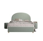 Lit MOON vert 140x200 - Coffre + 2 poufs