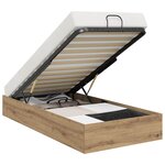 vidaXL Cadre de lit ottoman avec stockage Chêne artisanal 100 x 200 cm