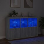 vidaXL Buffet avec lumières LED sonoma gris 162x37x100 cm