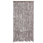 vidaXL Rideau anti-mouches marron et blanc 100x200 cm chenille