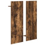 vidaXL Porte-manteau mural avec étagère avec stockage avec miroir Chêne fumé 70 x 10 x 90 cm