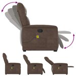 vidaXL Fauteuil inclinable de massage marron tissu microfibre