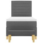 vidaXL Lit à ressorts avec tête de lit Gris foncé 200 x 90 cm tissu
