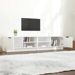 vidaXL Meubles TV 2 Pièces Blanc 80x35x36 5 cm Bois d'ingénierie
