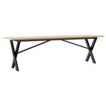 vidaXL Table basse cadre en X 160x40x45 cm bois de pin massif et acier