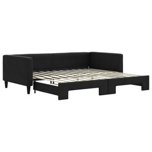 vidaXL Lit de jour avec gigogne sans matelas noir 100x200 cm