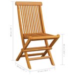vidaXL Chaises de jardin et coussins noir lot de 6 Bois de teck massif