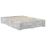 vidaXL Cadre de lit Gris béton 140 x 190 cm Bois d'ingénierie