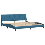 vidaXL Cadre de lit avec LED sans matelas Hanko bleu 200x200 cm velours