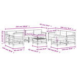 vidaXL Salon de jardin 10 Pièces avec coussins bois massif