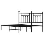 vidaXL Cadre de lit métal sans matelas avec tête de lit noir 150x200cm