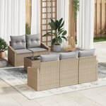 vidaXL Ensemble de Canapés de Jardin avec Coussins Beiges en Poly Rattan