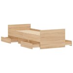 vidaXL Cadre de lit tête de lit et pied de lit chêne sonoma 75x190 cm
