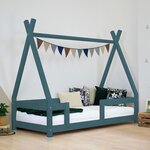 Lit cabane enfant NAKANA 80 x 180 vert pétrole