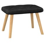 vidaXL Chaise à bascule avec repose-pied Noir Tissu