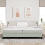 Lit à sommier Box avec matelas Gris clair 200x200 cm Velours