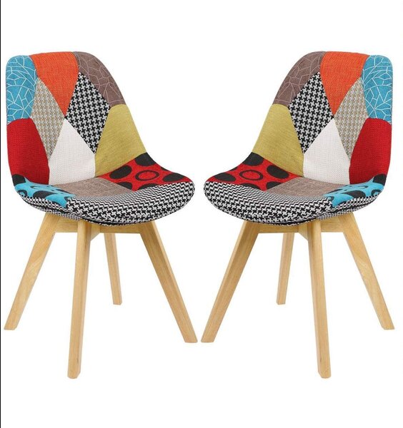 Chaises de salle à manger en lin 2 pièces multicolor 19_0000546