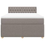 vidaXL Sommier à lattes de lit avec matelas Taupe 140x190 cm Tissu
