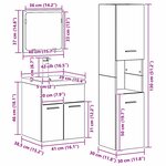 vidaXL Ensemble de mobilier de salle de bain 4 Pièces Bois Ancien