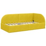 vidaXL Cadre de lit d'angle Jaune 100 x 200 cm Velours