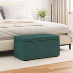 vidaXL Tabouret Vert foncé 81 x 41 x 40 cm Tissu et bois stratifié