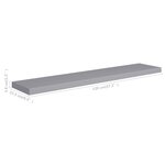 vidaXL Étagère murale flottante gris 120x23 5x3 8 cm MDF