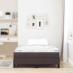 vidaXL Lit à ressorts avec matelas Marron foncé 120 x 190 cm tissu