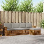 vidaXL Ensemble de canapés d'extérieur 5 pc Gris Naturel et Clair