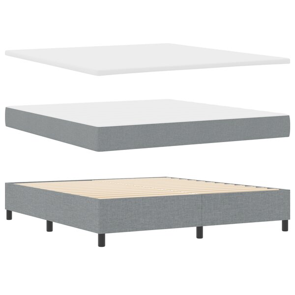 vidaXL Lit à ressorts gris clair avec matelas et banc 180x200 cm Tissu