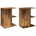 vidaXL Tables de chevet 2 Pièces vieux bois 46 5x29x61 cm bois ingénierie