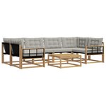 vidaXL Ensemble de canapés d'extérieur 7 pc Blanc et gris clair