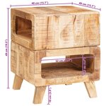 vidaXL Tables d'appoint Marron 40 x 40 x 49 cm bois de manguier massif