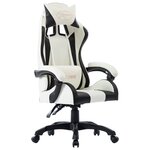 vidaXL Fauteuil de jeux vidéo Blanc Similicuir
