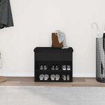 vidaXL Banc de rangement Chêne noir 62 x 32 x 50 cm Bois d'ingénierie