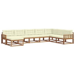 vidaXL Ensemble de canapés d'extérieur 8 pc Naturel et Crème
