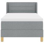 Lit à ressorts vidaXL avec matelas Gris clair 80x200 cm Tissu
