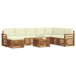 vidaXL Ensemble de canapés d'extérieur 9 Pièces Naturel et Crème