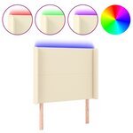 vidaXL Tête de lit à LED Crème 93x16x118/128 cm Similicuir