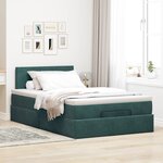 vidaXL Cadre de lit ottoman avec matelas vert foncé 120x200 cm velours