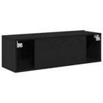 vidaXL Meuble TV 2 Pièces Noir 100 x 30 x 30 cm Bois d'ingénierie