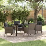vidaXL Ensemble de salle à manger pour jardin 5 Pièces Gris Poly rotin