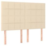 vidaXL Sommier à lattes de lit et matelas et LED Crème 140x200cm Tissu
