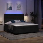vidaXL Lit à ressorts avec matelas avec LED Noir 180 x 200 cm tissu