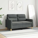 vidaXL Canapé à 2 places Gris foncé 120 cm Tissu