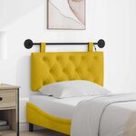 vidaXL Tête de lit suspendue Jaune Velours