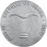 Pièce de monnaie en Argent 10 Cedis g 62.2 (2 oz) Millésime 2024 FRIDA