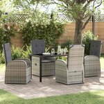 vidaXL Ensemble de salle à manger pour jardin 5 Pièces Gris polyrotin