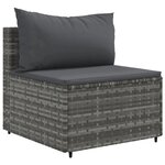 vidaXL Salon de jardin avec coussins 7 Pièces gris résine tressée